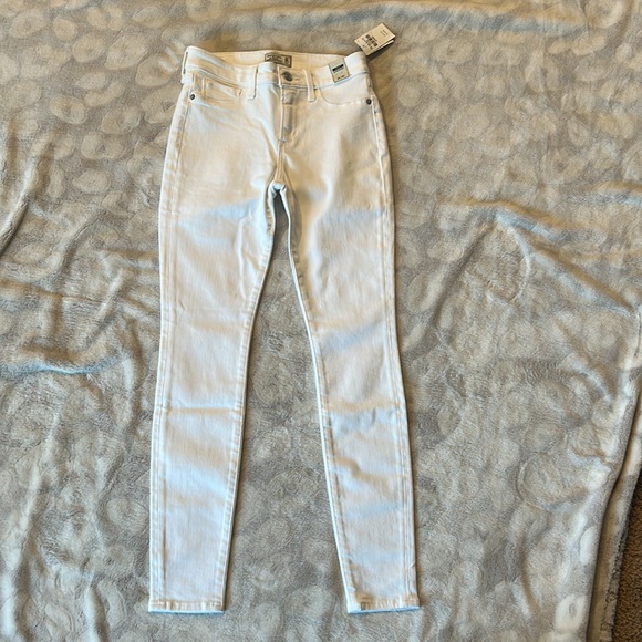 NWT Ambercrombie Fitch A & F Harper Super Skinny White Jeans Size 24 Short - Picture 2 of 10
